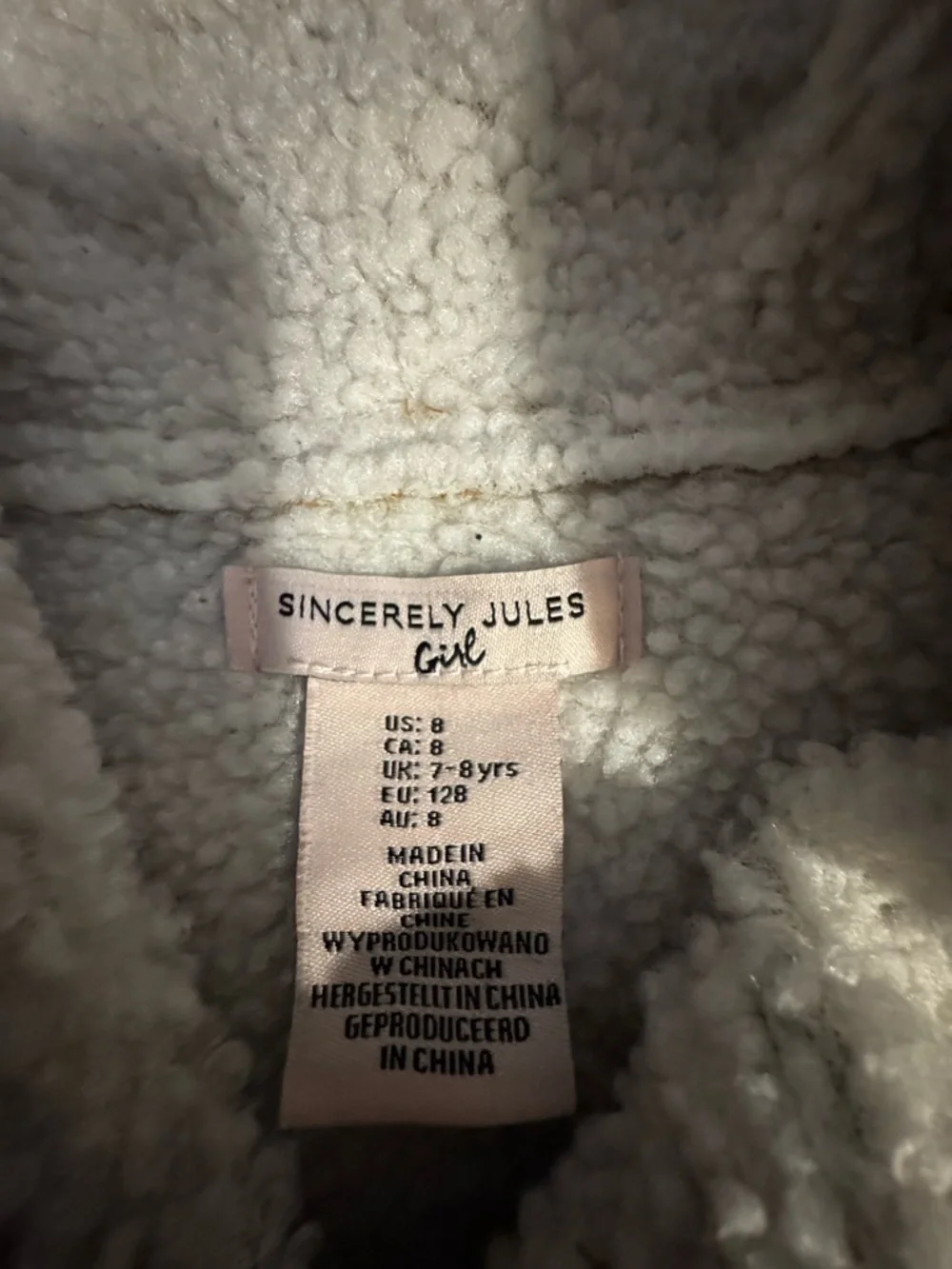 Sincerely Jules Girls Faux Shearling Jacket Brown Size 8 Button-Up Fall Coat - Picture 2 of 9